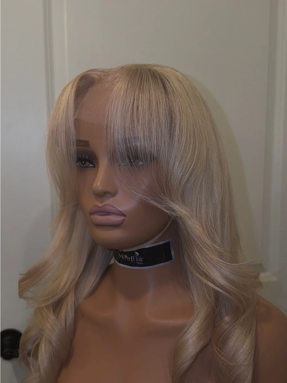 Blonde Lace Front Wig with Soft Waves blend with a splash of pink and gray